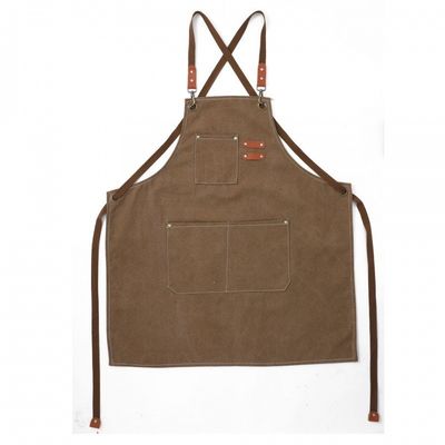 Daily Life Chef Work and Utility Apron Custom Logo Cotton Canvas Tool Apron with Pockets