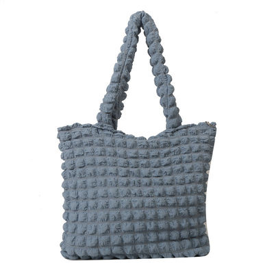 Personality Bubble Flower Quilted Underarm Tote Shopping Bag Wrinkle Cloud Bags for Women