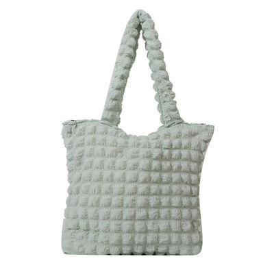 Personality Bubble Flower Quilted Underarm Tote Shopping Bag Wrinkle Cloud Bags for Women