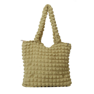 Personality Bubble Flower Quilted Underarm Tote Shopping Bag Wrinkle Cloud Bags for Women