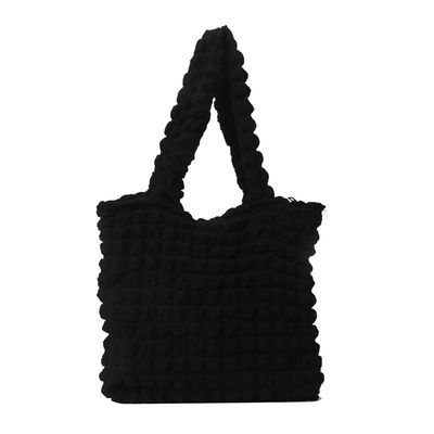 Personality Bubble Flower Quilted Underarm Tote Shopping Bag Wrinkle Cloud Bags for Women
