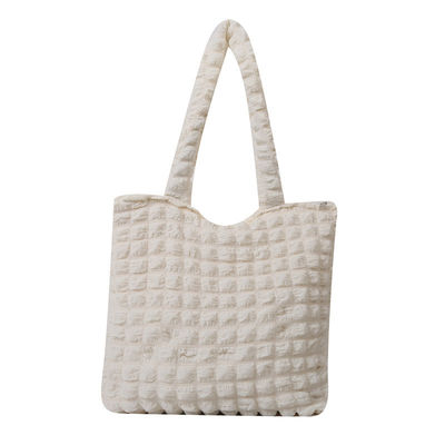 Personality Bubble Flower Quilted Underarm Tote Shopping Bag Wrinkle Cloud Bags for Women