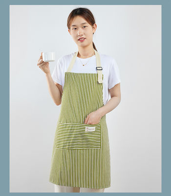 Customize Kitchen Apron With Logo Cotton Linen Wait Staff Uniform for Restaurant Bar