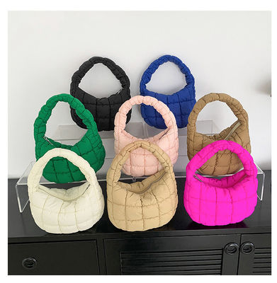 Customized Color Handbag 2024 Trend Lattice Pattern Cotton Bag for Fashionable Women