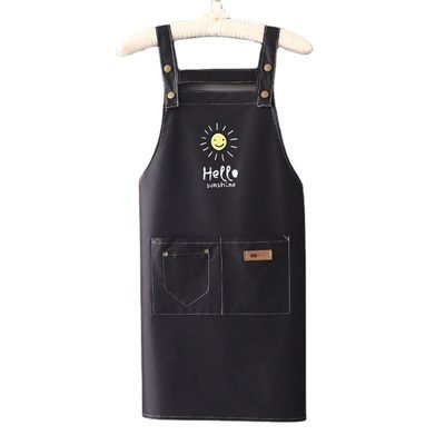 Accepable Custom Logo Printed Polyester Chef Apron for Kitchen Crafting Baking Restaurant