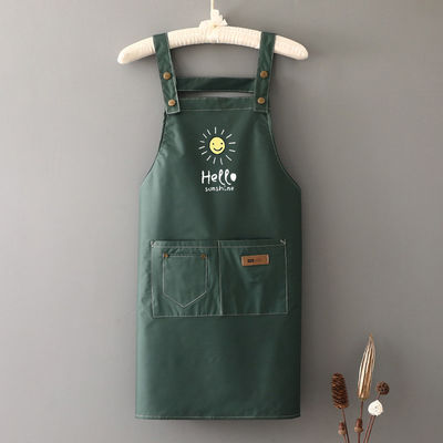 Accepable Custom Logo Printed Polyester Chef Apron for Kitchen Crafting Baking Restaurant