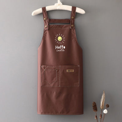 Accepable Custom Logo Printed Polyester Chef Apron for Kitchen Crafting Baking Restaurant