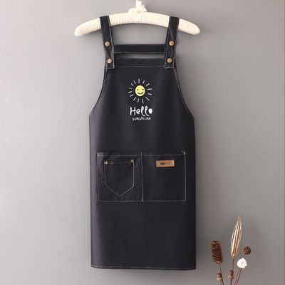 Accepable Custom Logo Printed Polyester Chef Apron for Kitchen Crafting Baking Restaurant