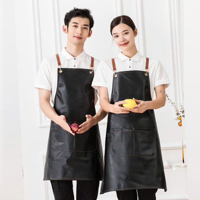 Grill Restaurant Bar Shop Cafes Beauty Nails Studios Uniform Custom Leather Apron for Chef in Cotton