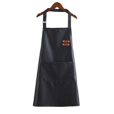 Custom Logo Waterproof Leather Long Bib Apron for Kitchen BBQ Bartenders Uniform Type