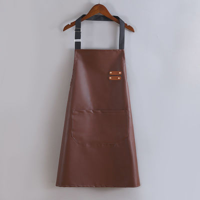 Custom Logo Waterproof Leather Long Bib Apron for Kitchen BBQ Bartenders Uniform Type