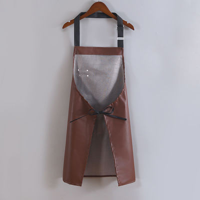 Custom Logo Waterproof Leather Long Bib Apron for Kitchen BBQ Bartenders Uniform Type