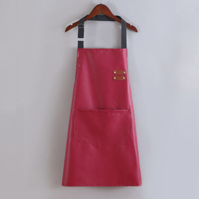 Custom Logo Waterproof Leather Long Bib Apron for Kitchen BBQ Bartenders Uniform Type