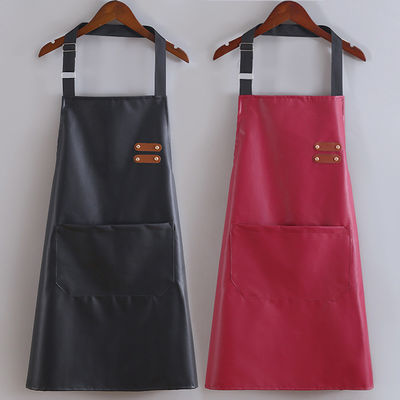 Custom Logo Waterproof Leather Long Bib Apron for Kitchen BBQ Bartenders Uniform Type
