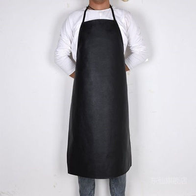 Custom Plain Long Bib PU Leather Cooking Kitchen Work Apron with Acceptable OEM/ODM