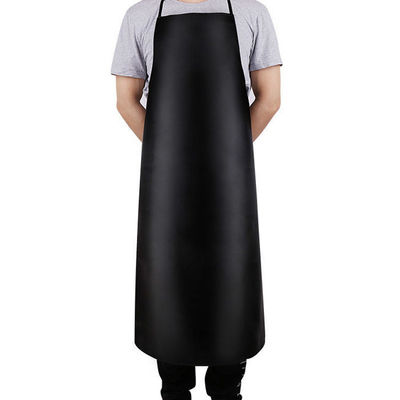 Custom Plain Long Bib PU Leather Cooking Kitchen Work Apron with Acceptable OEM/ODM