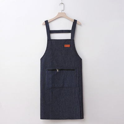Customized Logo Aprons For Cooking and Restaurant Full Length Adjustable Organic Cotton