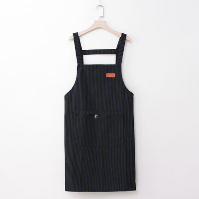 Customized Logo Aprons For Cooking and Restaurant Full Length Adjustable Organic Cotton