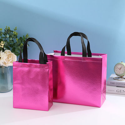 Customized Color Non-Woven Laminated Shopping Bag with Golden Color and Handle Length