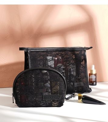 Lightweight Travel Wash Bag Fashion Mesh Cosmetic Makeup Pouch with Custom Logo Printed