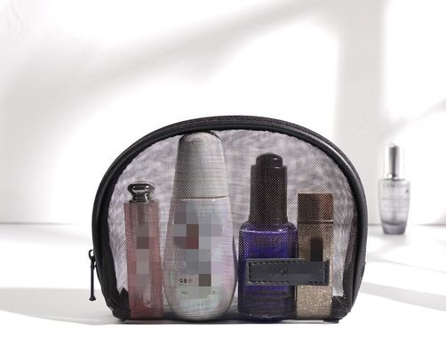 Lightweight Travel Wash Bag Fashion Mesh Cosmetic Makeup Pouch with Custom Logo Printed