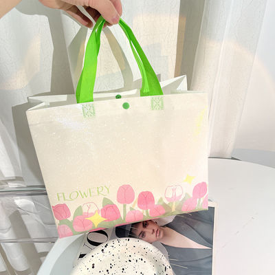 Non Woven Tote Bag with Curved Corners and Customized Color Eco Shopping Customized
