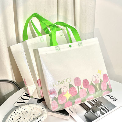 Non Woven Tote Bag with Curved Corners and Customized Color Eco Shopping Customized