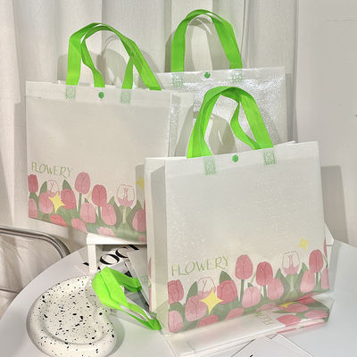 Non Woven Tote Bag with Curved Corners and Customized Color Eco Shopping Customized