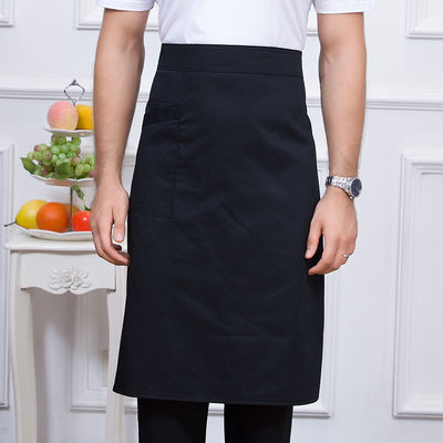 Custom Logo Printed Adjustable Belt Half Waist Apron for Daily Life in Linen Material