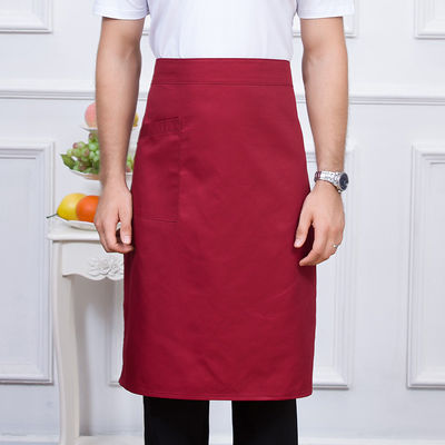 Custom Logo Printed Adjustable Belt Half Waist Apron for Daily Life in Linen Material