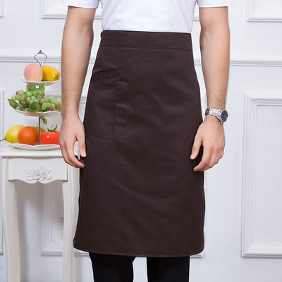 Custom Logo Printed Adjustable Belt Half Waist Apron for Daily Life in Linen Material
