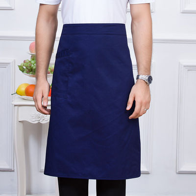 Custom Logo Printed Adjustable Belt Half Waist Apron for Daily Life in Linen Material