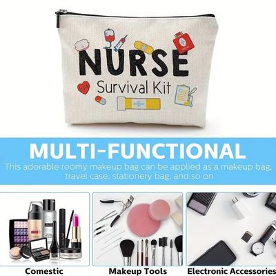 Custom Logo Printed Storage Bag Toiletry Travel Makeup Pouch Reusable Canvas Jute Cotton Cosmetic Bag