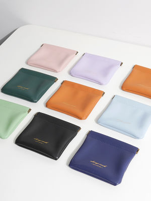 Custom Logo Print Small PU Leather Storage Bag with Letter Pattern and Customized Logo