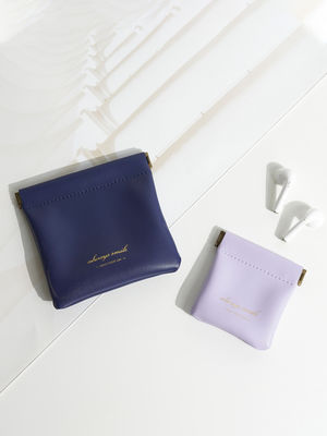 Custom Logo Print Small PU Leather Storage Bag with Letter Pattern and Customized Logo
