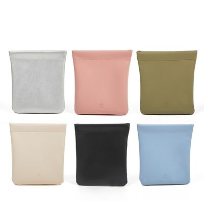Custom Logo Print Small PU Leather Storage Bag with Letter Pattern and Customized Logo