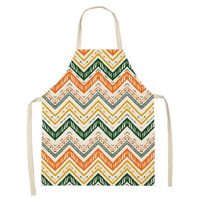 Restaurant Bar Custom Logo Printed Kids Cooking and Baking Cotton Linen Apron Uniform