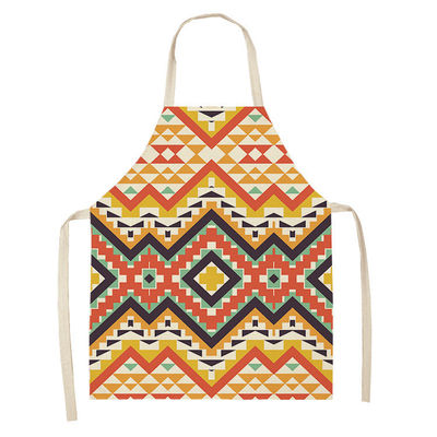 Restaurant Bar Custom Logo Printed Kids Cooking and Baking Cotton Linen Apron Uniform