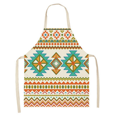 Restaurant Bar Custom Logo Printed Kids Cooking and Baking Cotton Linen Apron Uniform