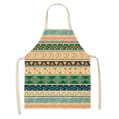 Restaurant Bar Custom Logo Printed Kids Cooking and Baking Cotton Linen Apron Uniform