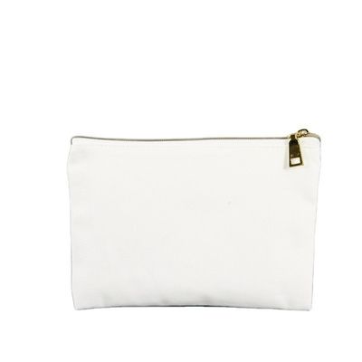 Zipper Closure Double Sided Cosmetic Bag for Accessories in Eco-Friendly Cotton Canvas
