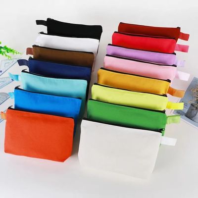 Custom Logo Printed Canvas Zipper Makeup Bag with Eco-friendly and Durable Material