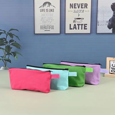 Custom Logo Printed Canvas Zipper Makeup Bag with Eco-friendly and Durable Material