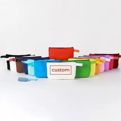 Custom Logo Printed Canvas Zipper Makeup Bag with Eco-friendly and Durable Material