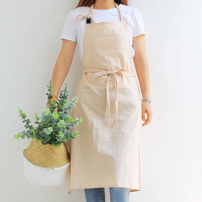 OEM/ODM Acceptable Custom Design Cotton Linen Apron for Kitchen Cooking Chef Housekeeping