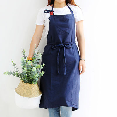 OEM/ODM Acceptable Custom Design Cotton Linen Apron for Kitchen Cooking Chef Housekeeping