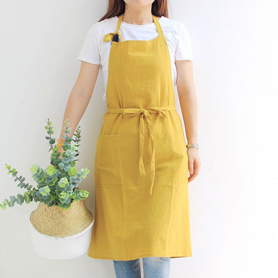 OEM/ODM Acceptable Custom Design Cotton Linen Apron for Kitchen Cooking Chef Housekeeping