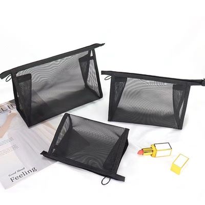 Acceptable OEM/ODM Customized Color Portable Mesh Washbag for Recycled Logo Storage