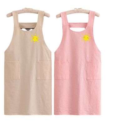 Custom Logo Canvas Chef Cotton Unisex Uniform Apron for Commercial Kitchen Salon Barber