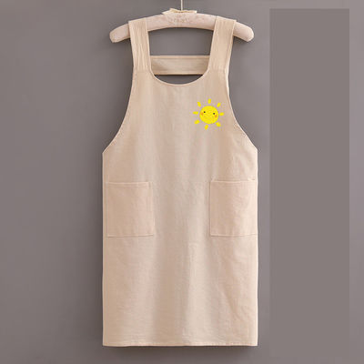 Custom Logo Canvas Chef Cotton Unisex Uniform Apron for Commercial Kitchen Salon Barber